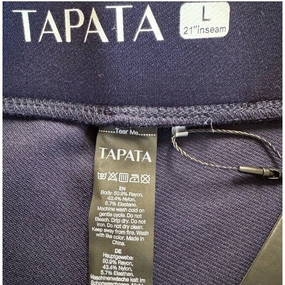 Tapata Wide Leg Capri Pants Navy Versatile Pockets High Waist Casual Large NEW - Picture 6 of 14